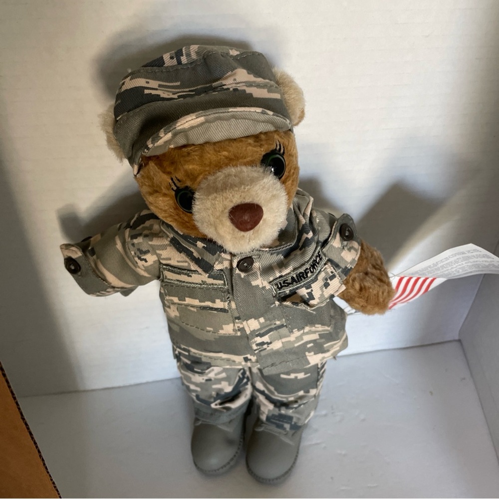 Military Style Stuffed Bear with Hat
